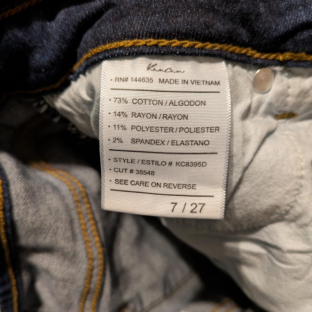 KanCan Dark Blue Distressed Cropped Ankle Jeans - Picture 2 of 5